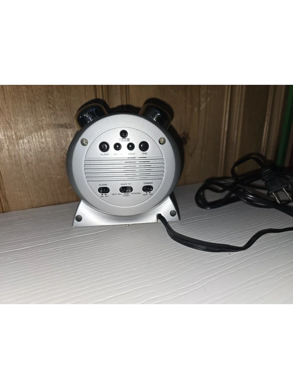 Timex Bell Sounds Digital Alarm Clock Silver Tested Working AC Powered